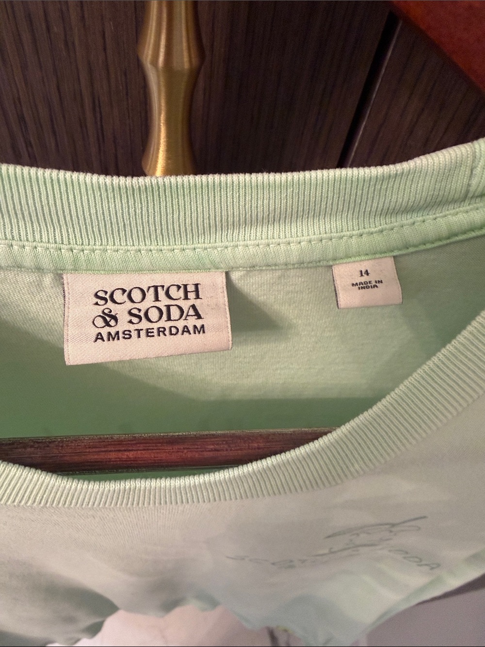 Scotch & Soda UNISEX Kids Mint Green Logo Short Sleeve Tee - Picture 7 of 17